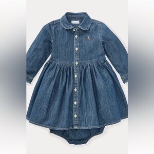 Polo Ralph Lauren Shirred Denim Shirtdress & Bloomer